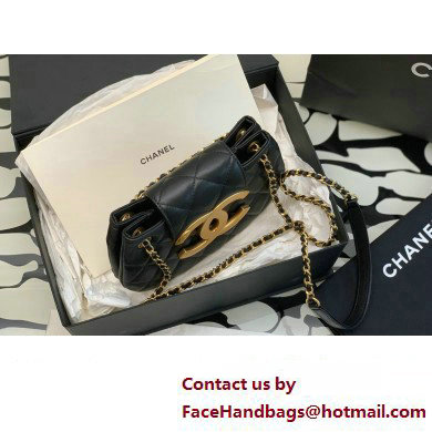 Chanel Lambskin  &  Gold-Tone Metal Small Messenger Bag AS4609 Black 2024